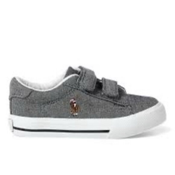 Faxon II Chambray EZ Trainer Ralph Lauren Polo Gray Slip On Youth Size 3 - Picture 1 of 7
